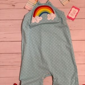 24 month RicRac & Ruffles rainbow romper, NWT